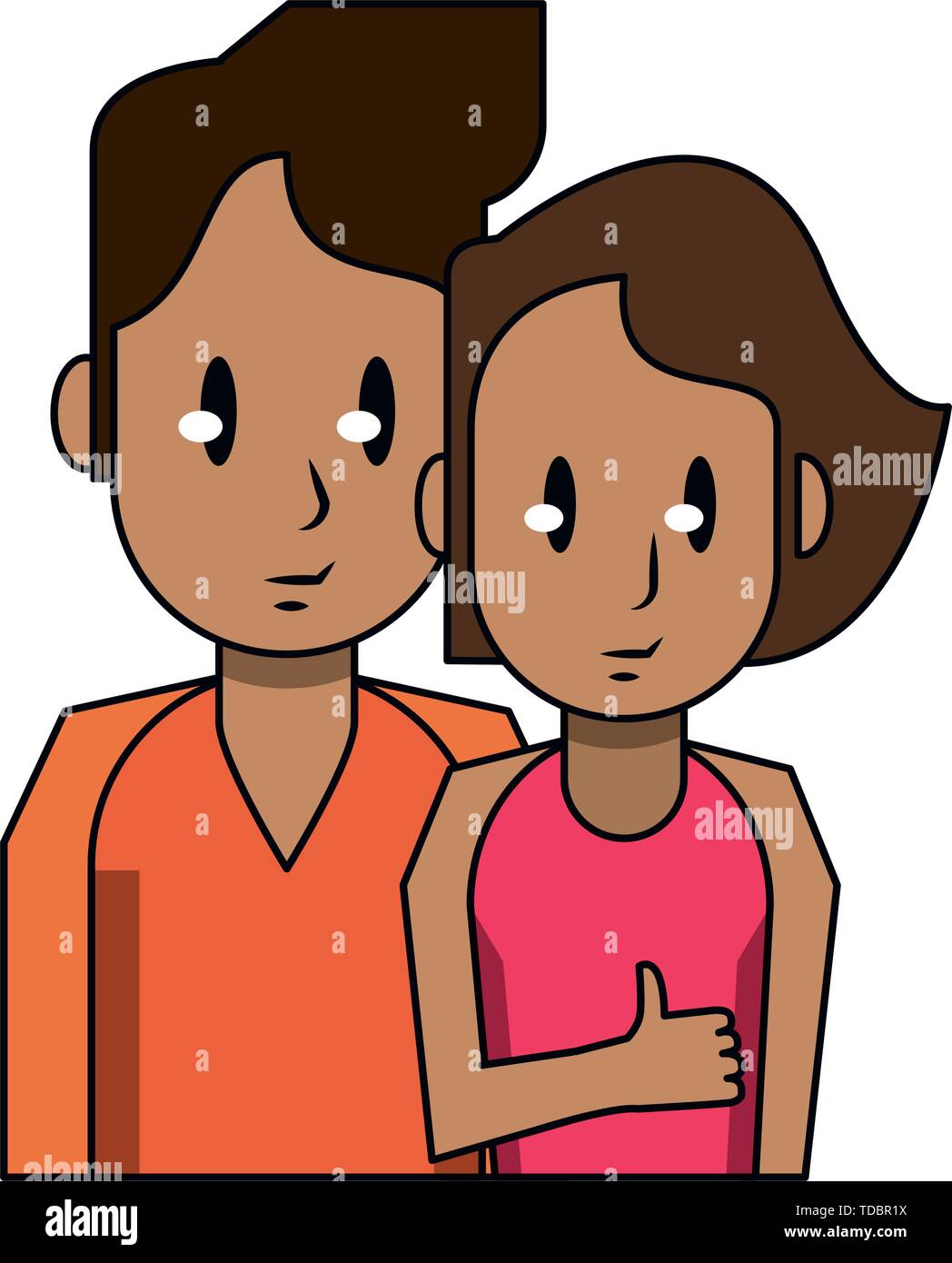 Young couple cartoon profile isolated Stock Vector Image & Art - Alamy