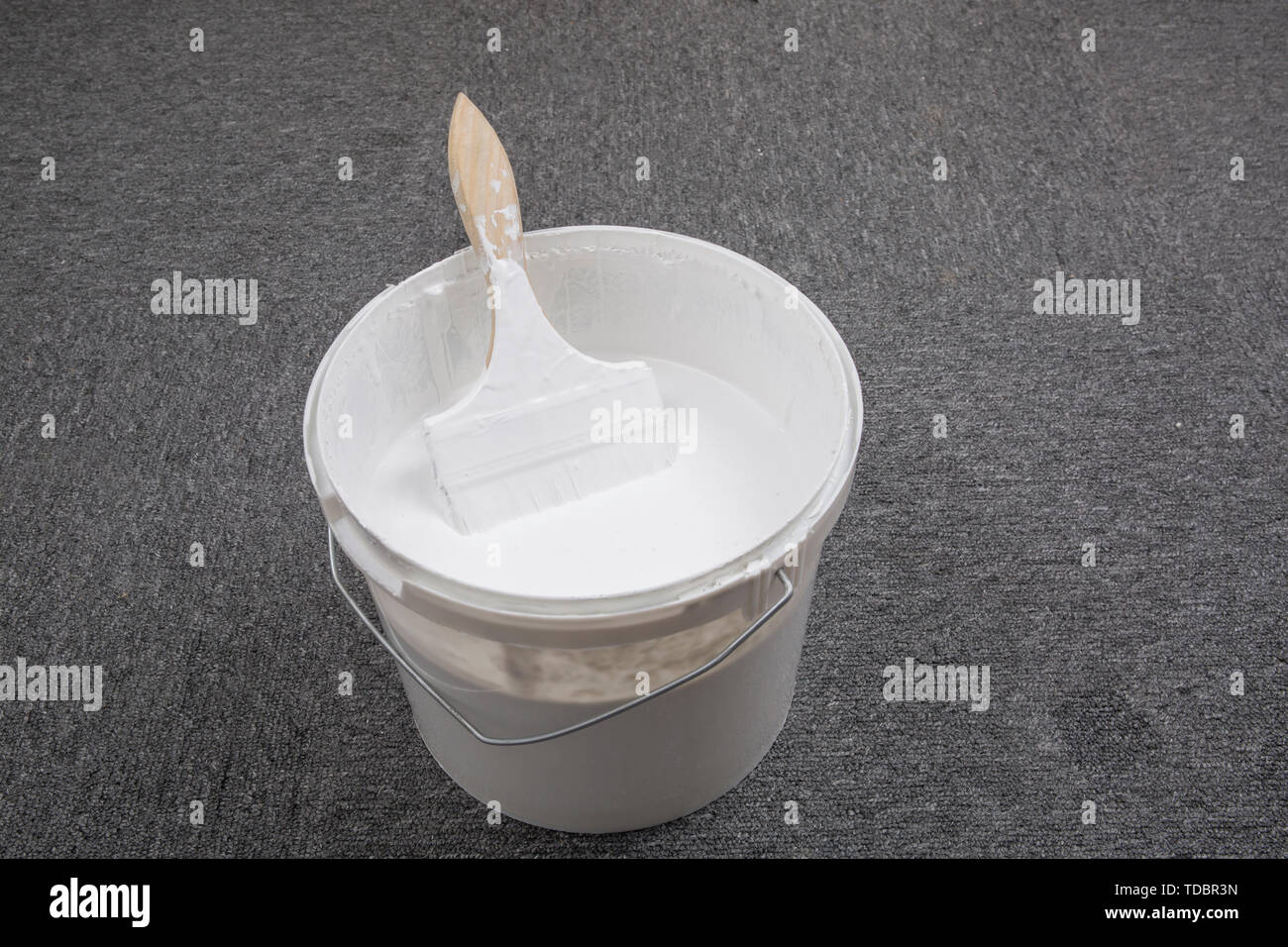 A white paint bucket Stock Photo Alamy