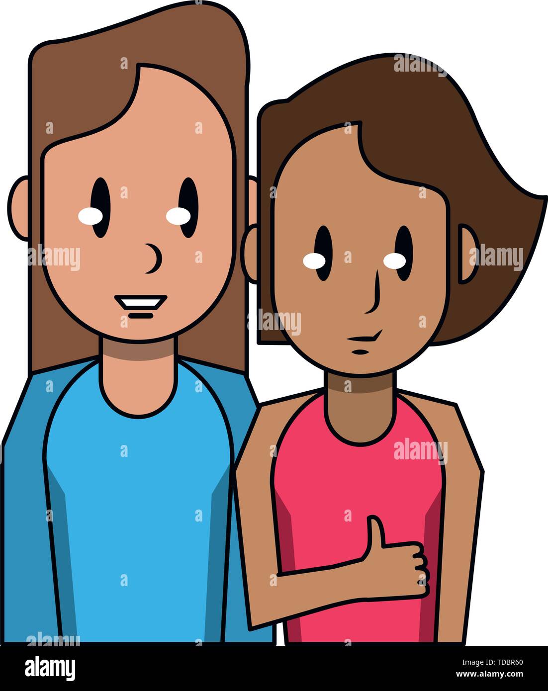 Young couple cartoon profile isolated Stock Vector Image & Art - Alamy