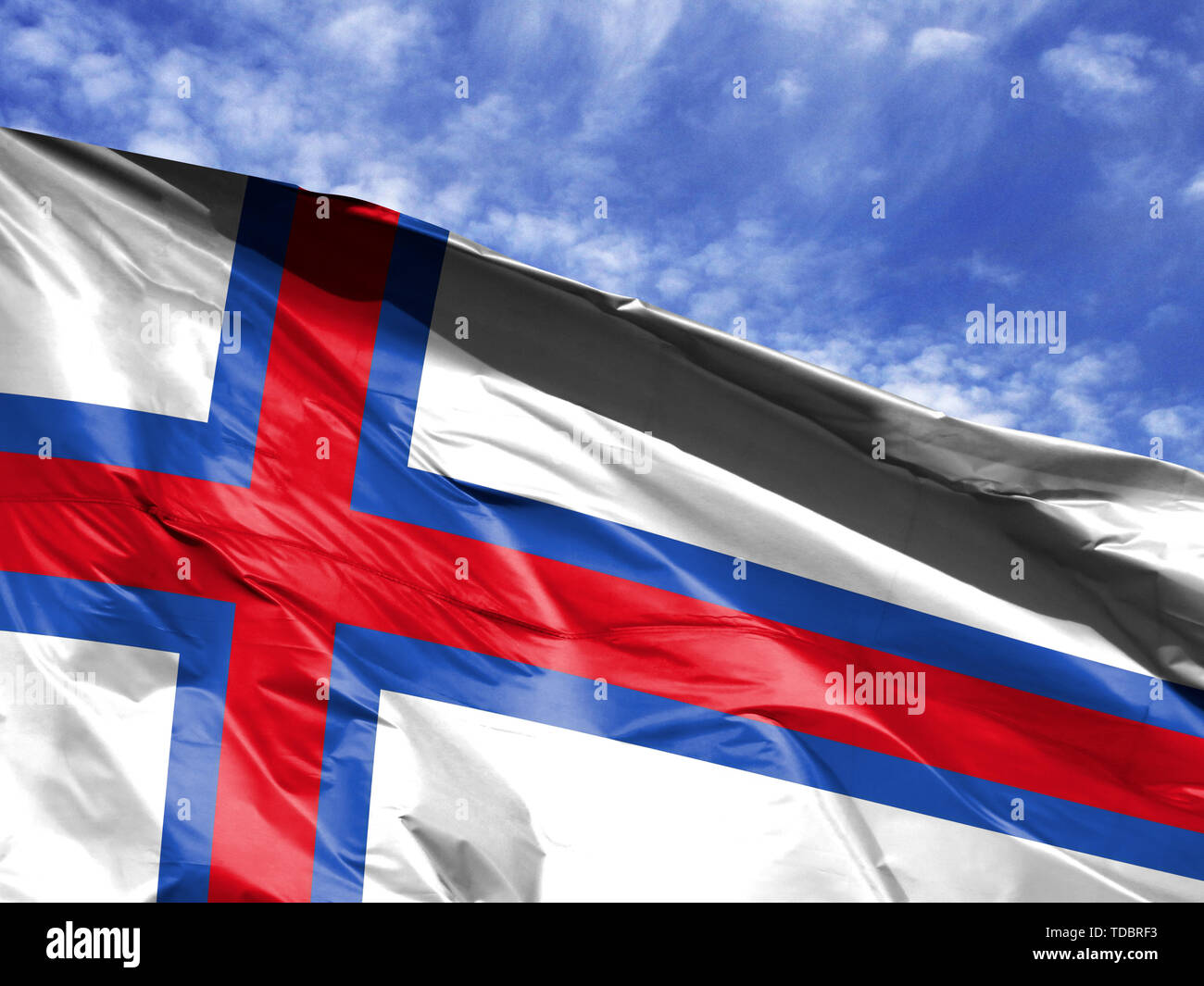 Waving flag of the faroe islands hi-res stock photography and images ...