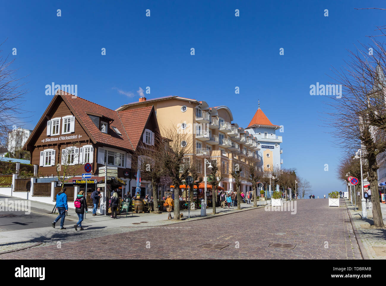 Shops and hotels at the main street of Sellin on Rugen island, Germany Stock Photo Alamy Shops and hotels at the main street of Sellin on Rugen island, Germany Stock Photo Alamy