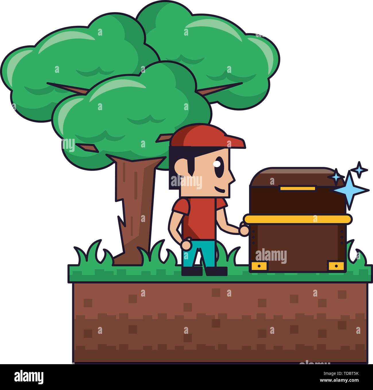 Videogame characters and elements cartoons Stock Vector