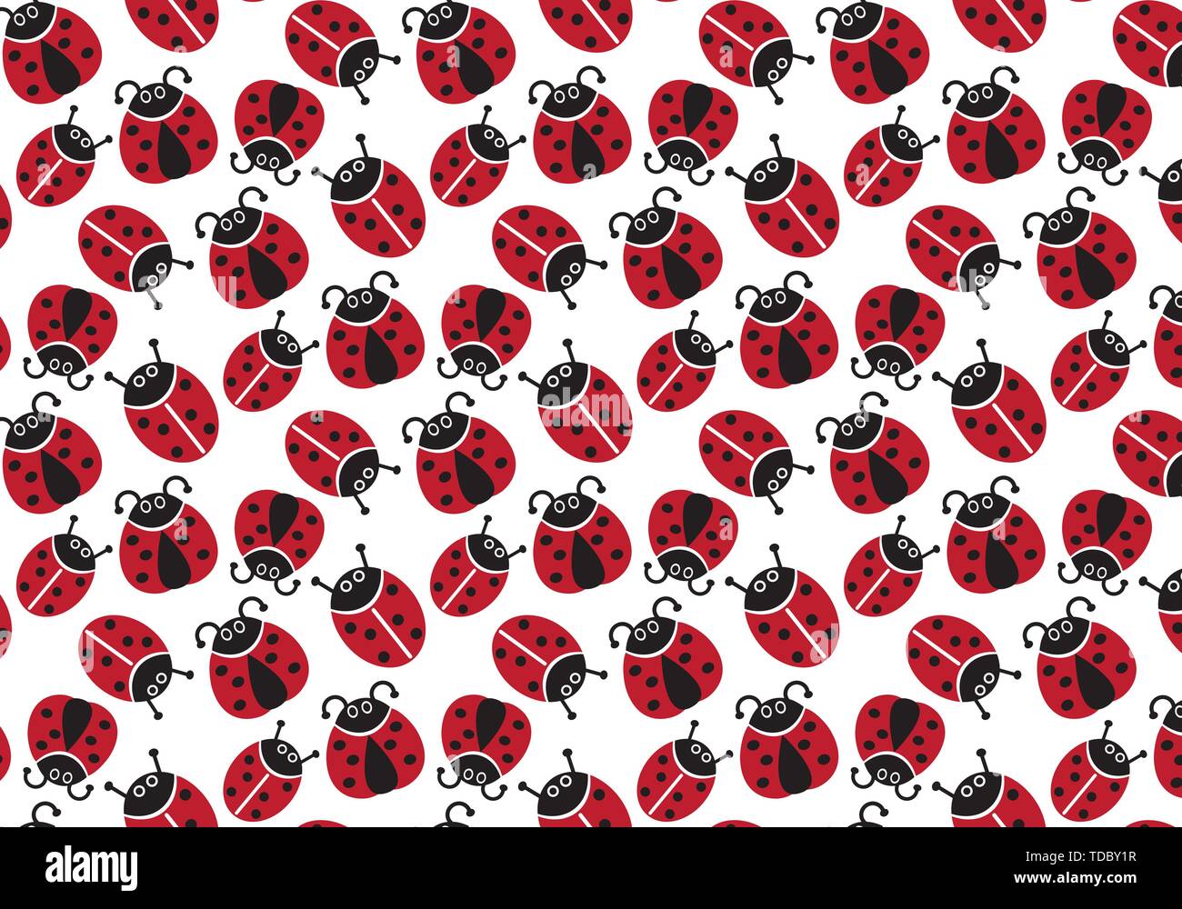 Ladybug vector pattern illustration for kids Stock Vector