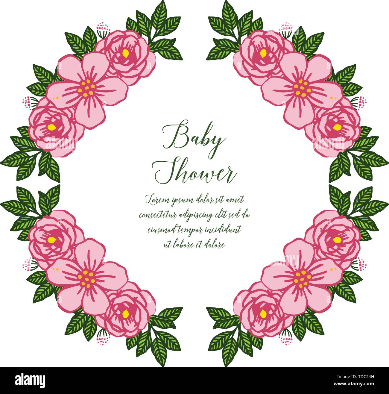 Vector illustration invitation card baby shower with various pattern of ...