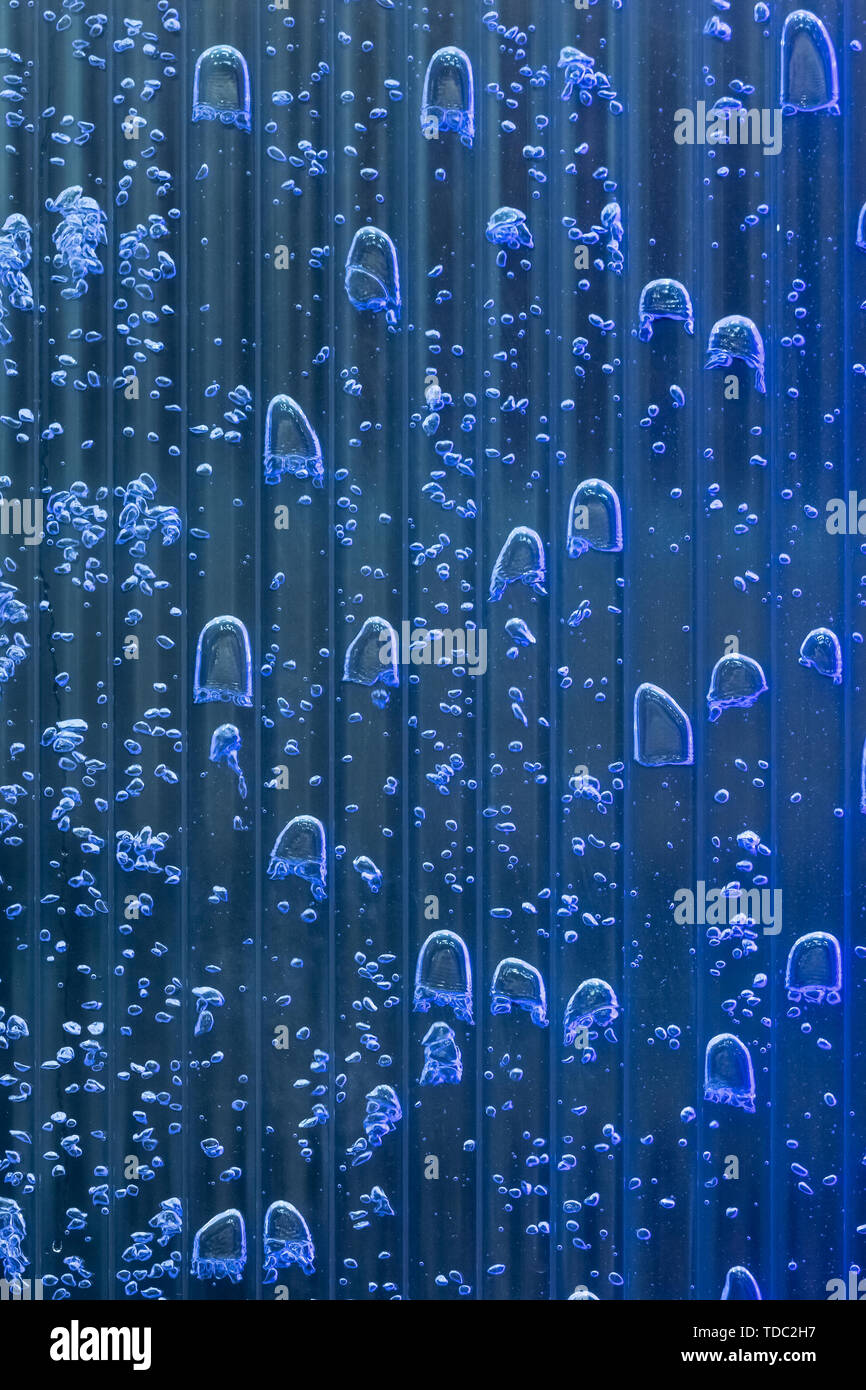 Blue interactive air bubble panel Stock Photo