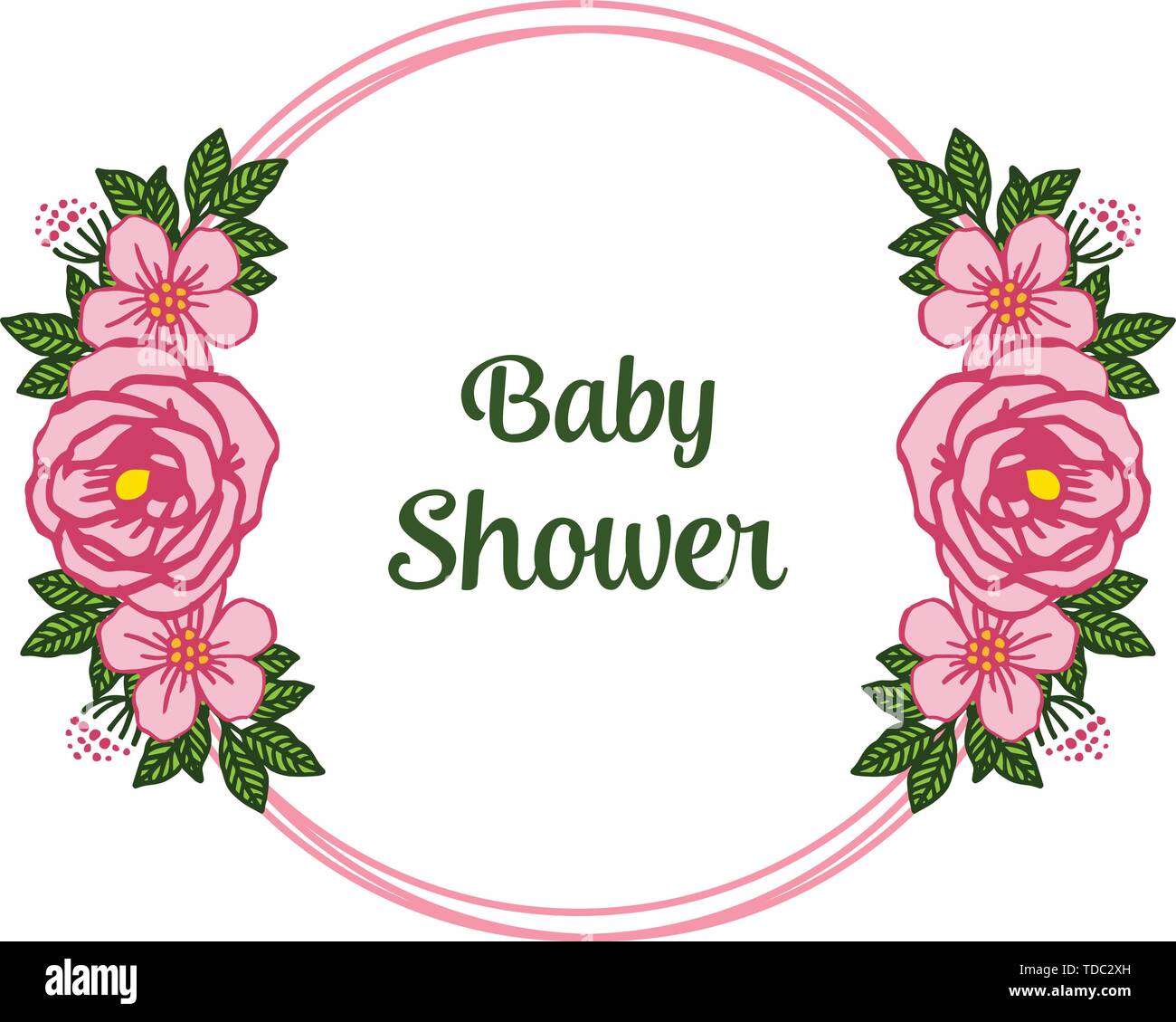 Vector Illustration Template Baby Shower With Various Abstract Of