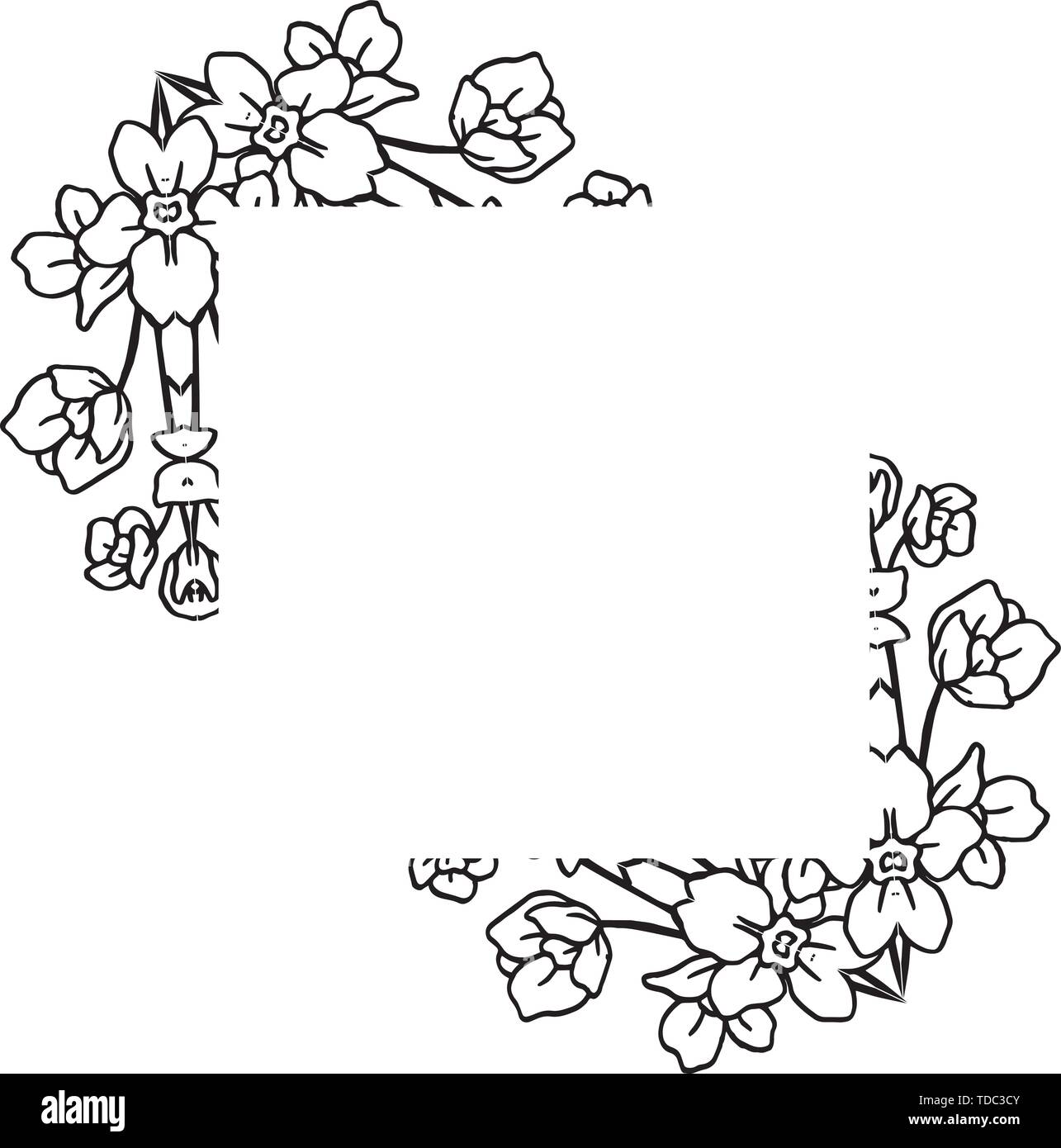 Vector illustration decoration of art with beautiful flower frame hand ...
