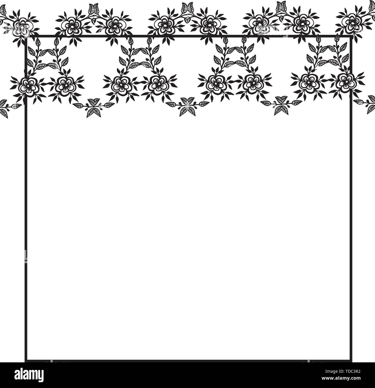 Vector illustration decoration of art with beautiful flower frame hand ...