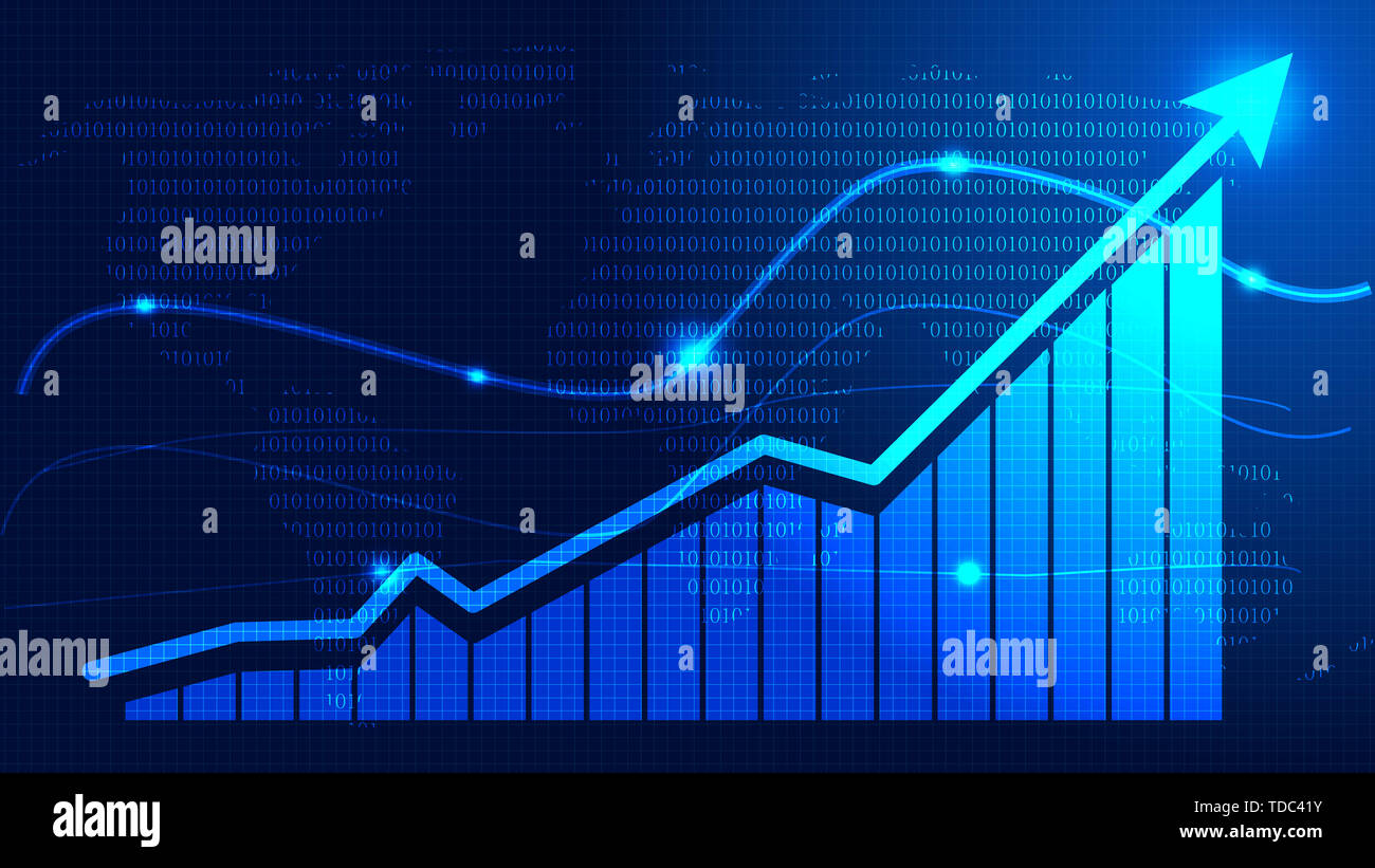 Financial tech curve chart background Stock Photo - Alamy