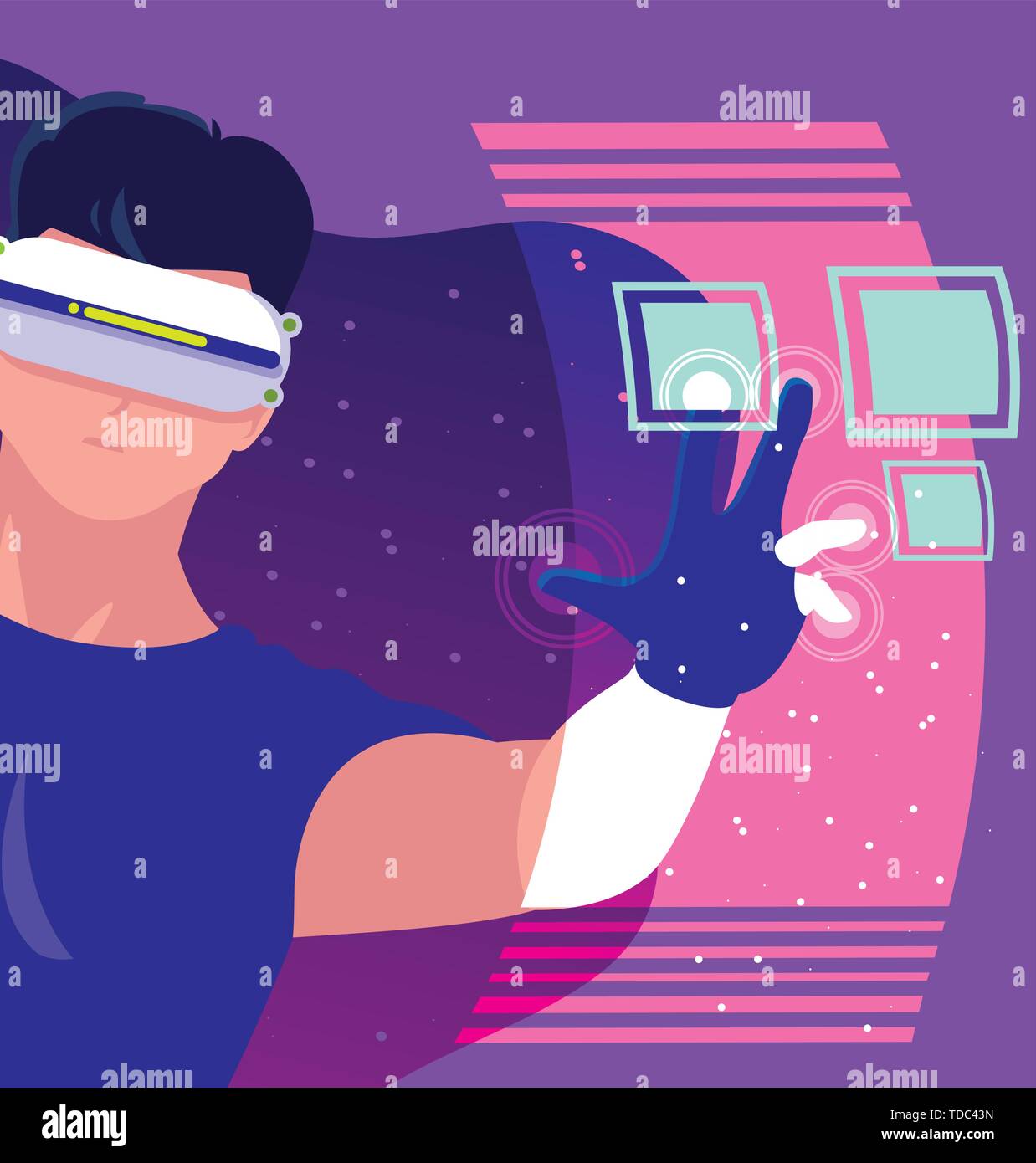 Man and device design, Augmented reality virtual technology device and ...