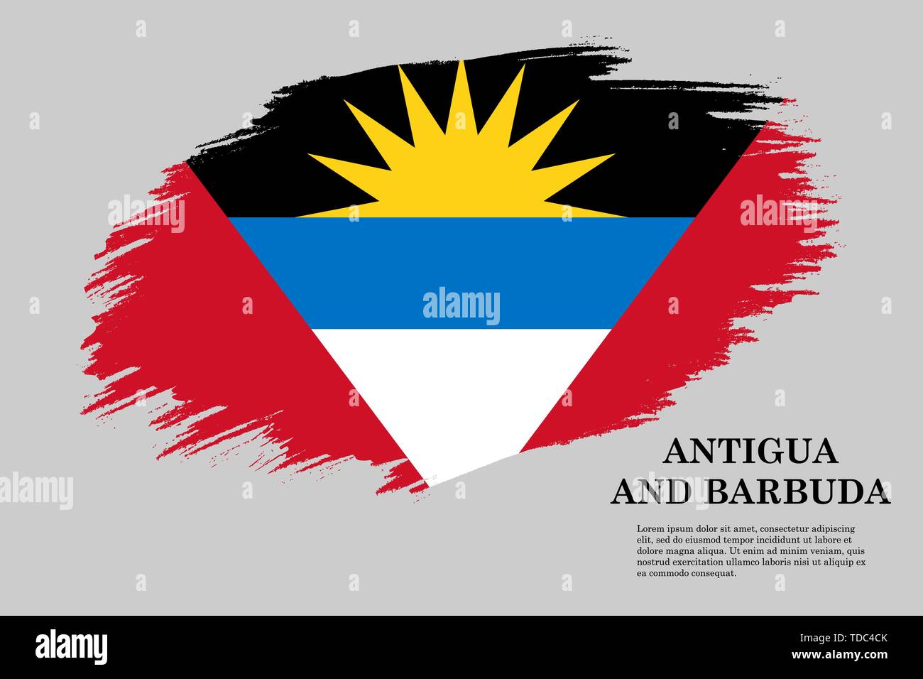 Brush stroke styled flag of Antigua . Template for your design Stock ...