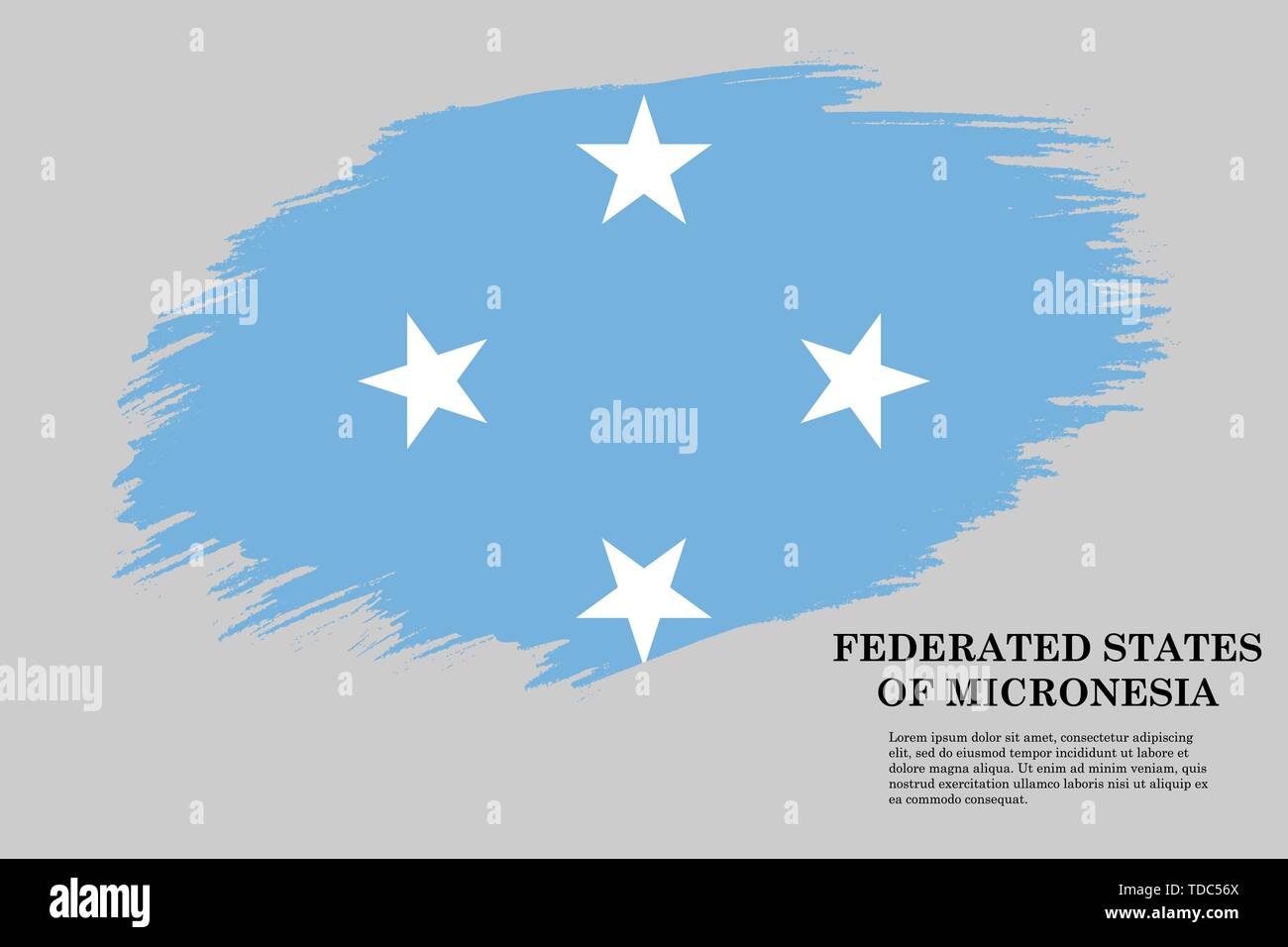Brush stroke styled flag of Micronesia . Template for your design Stock ...