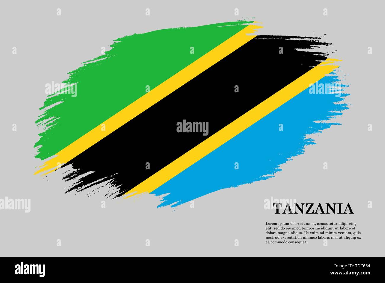 Brush stroke styled flag of Tanzania . Template for your design Stock ...
