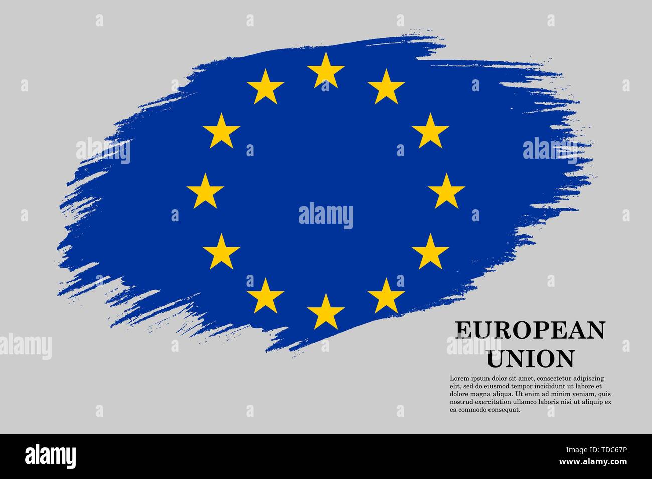 Brush stroke styled flag of European Union . Template for your design ...