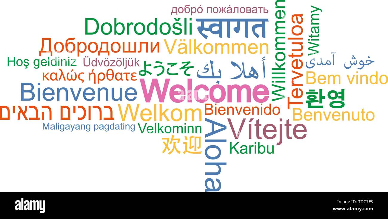 Download WELCOME word cloud in many different languages vector ...