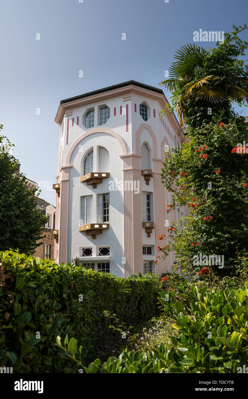 Beautiful residential building in Dinard, Brittany, France Stock Photo