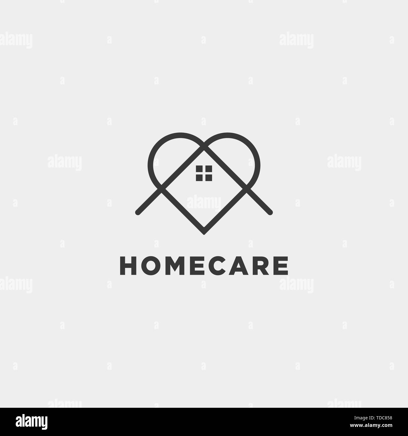 home love care logo design vector icon element isolated Stock Vector