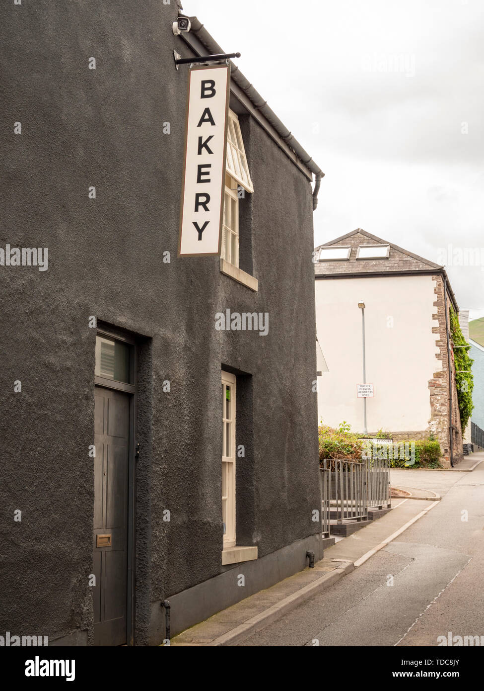A sign advertising a bakery in Abergavenny Wales UK the Angel Bakery