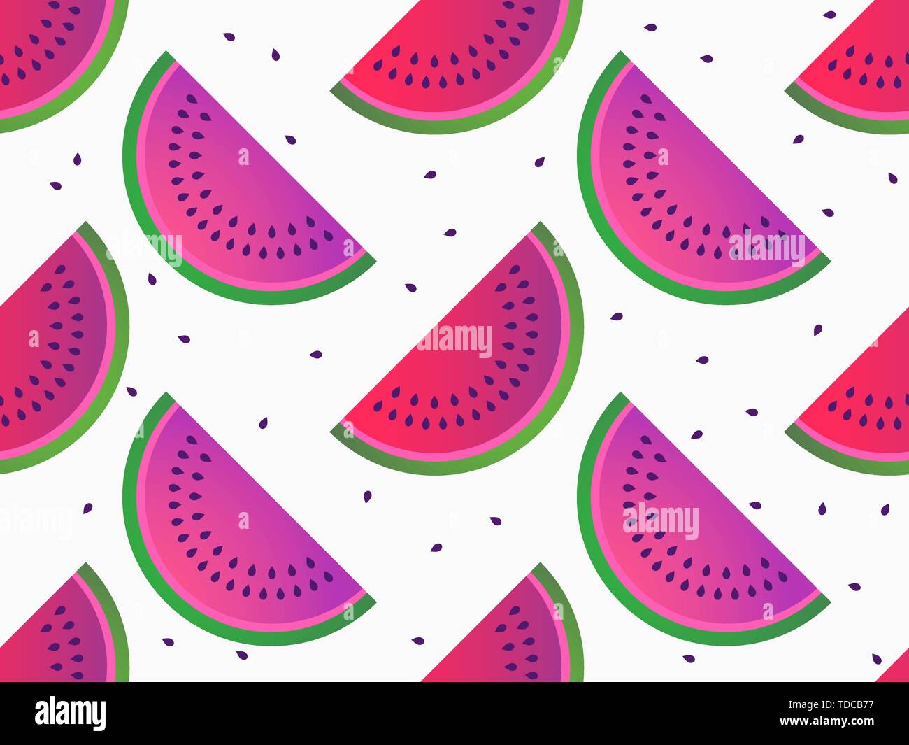 Watermelon slices seamless pattern. Summer background. Vector illustration Stock Vector