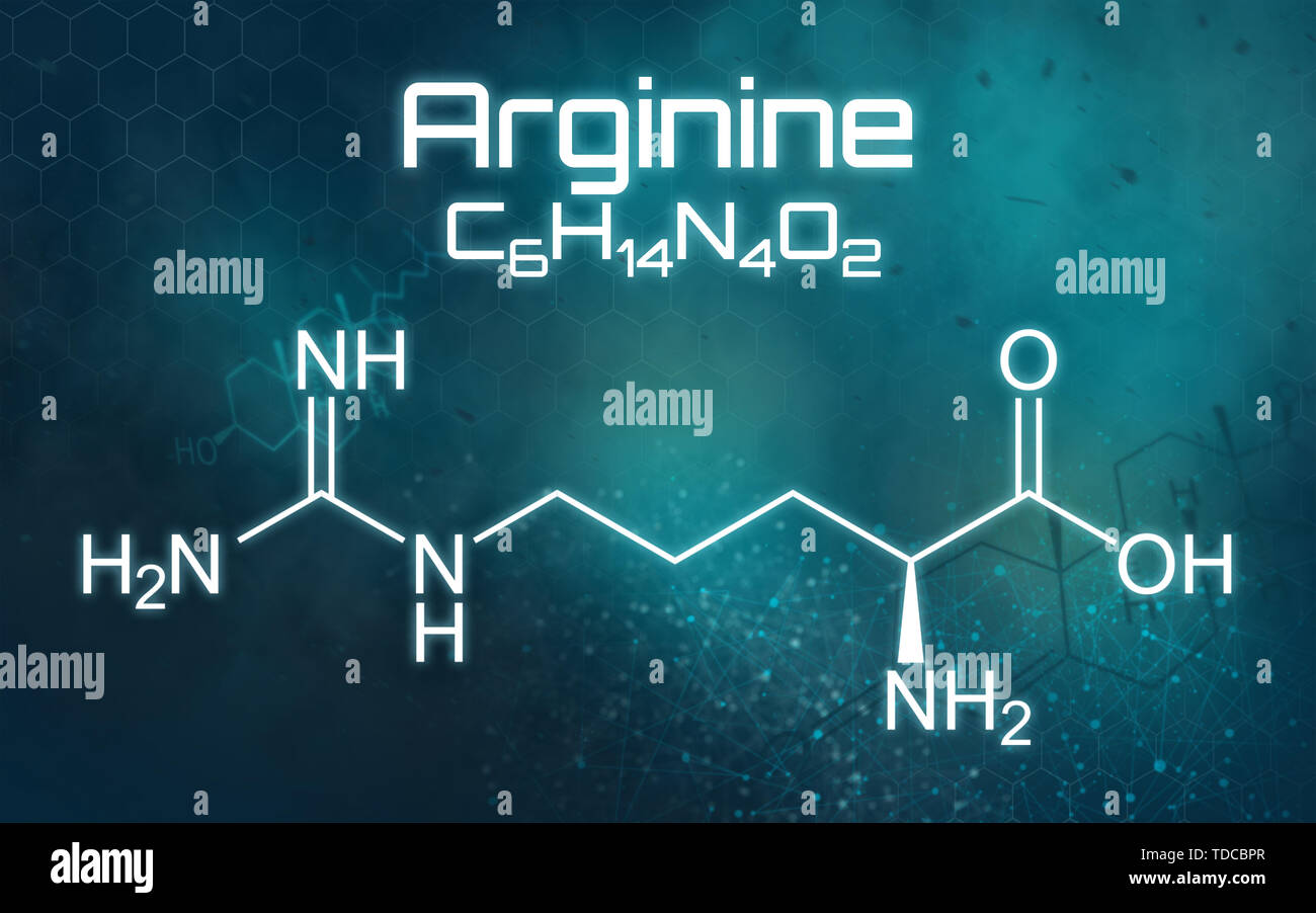 Chemical formula of Arginine on a futuristic background Stock Photo Alamy