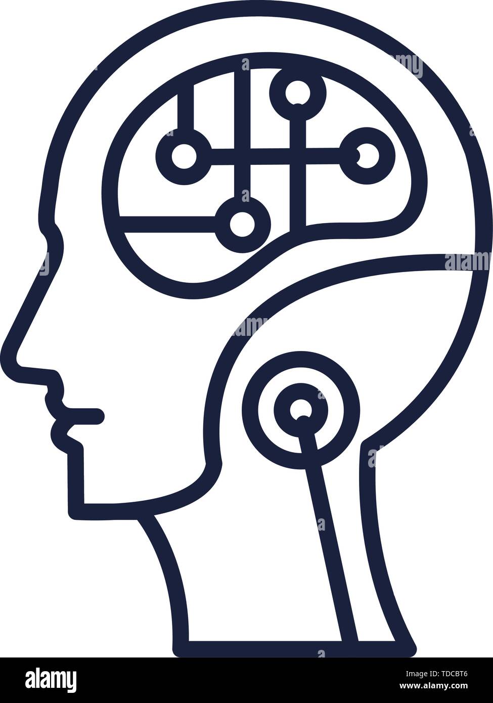 cyber humanoide profile icon vector illustrator Stock Vector