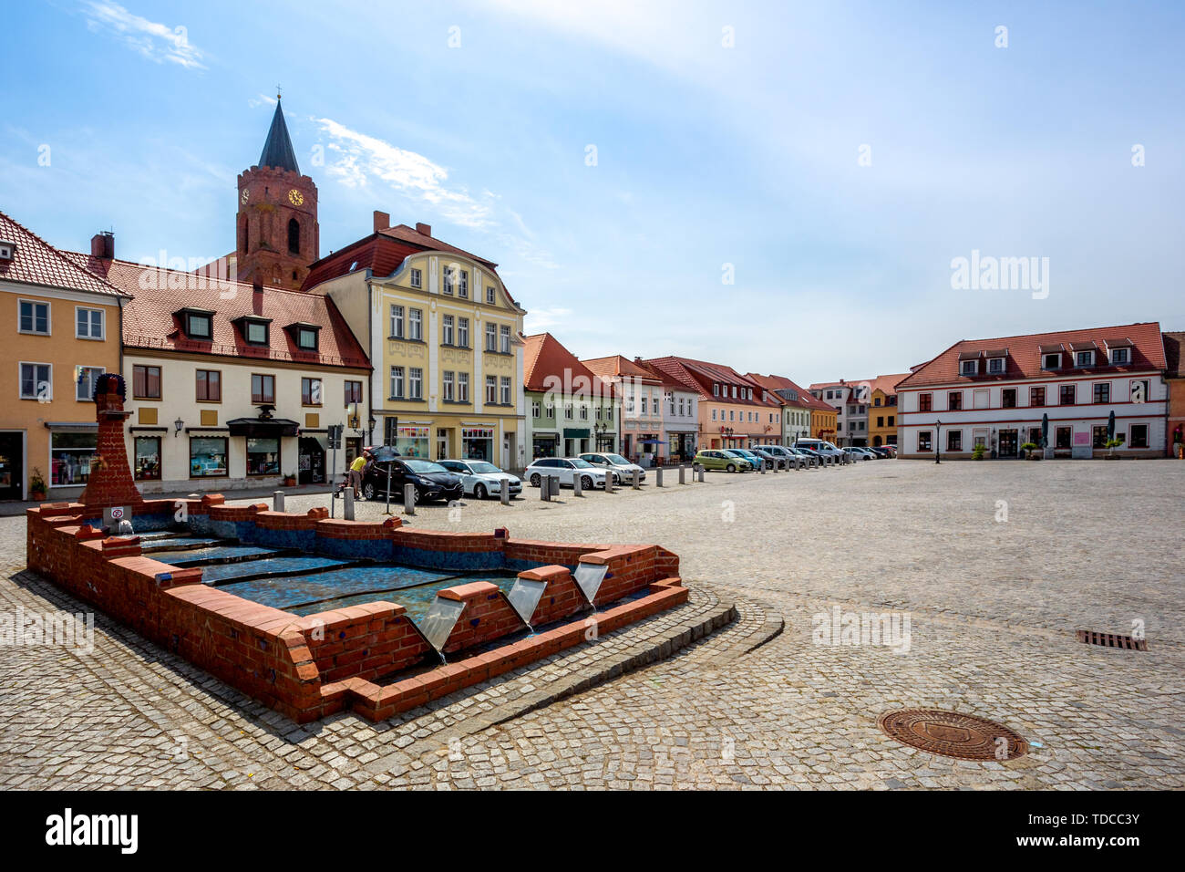 Market of Beeskow in Germany Stock Photo