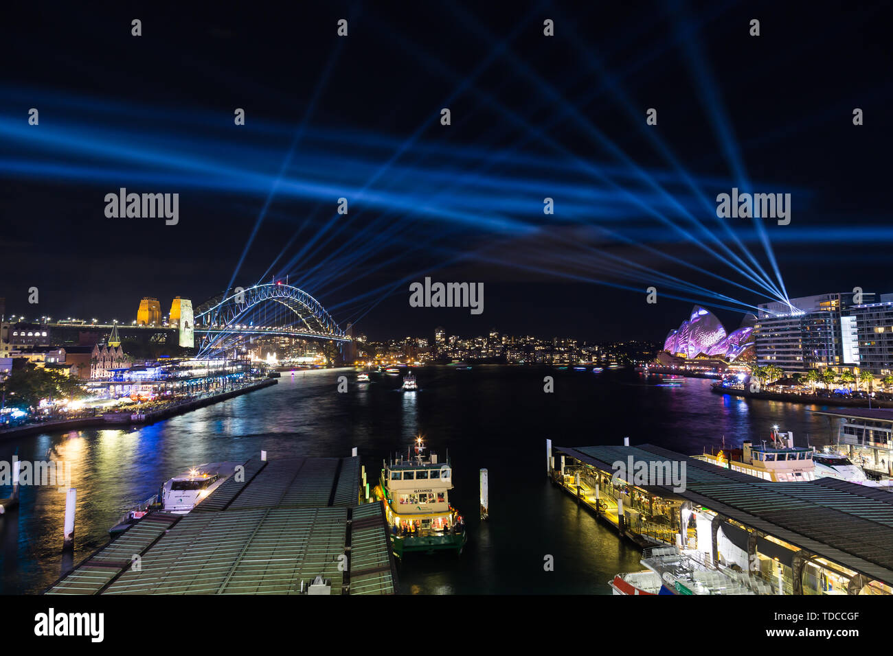 Vivid Sydney. The largest festival of light in the southern hemisphere. Stock Photo