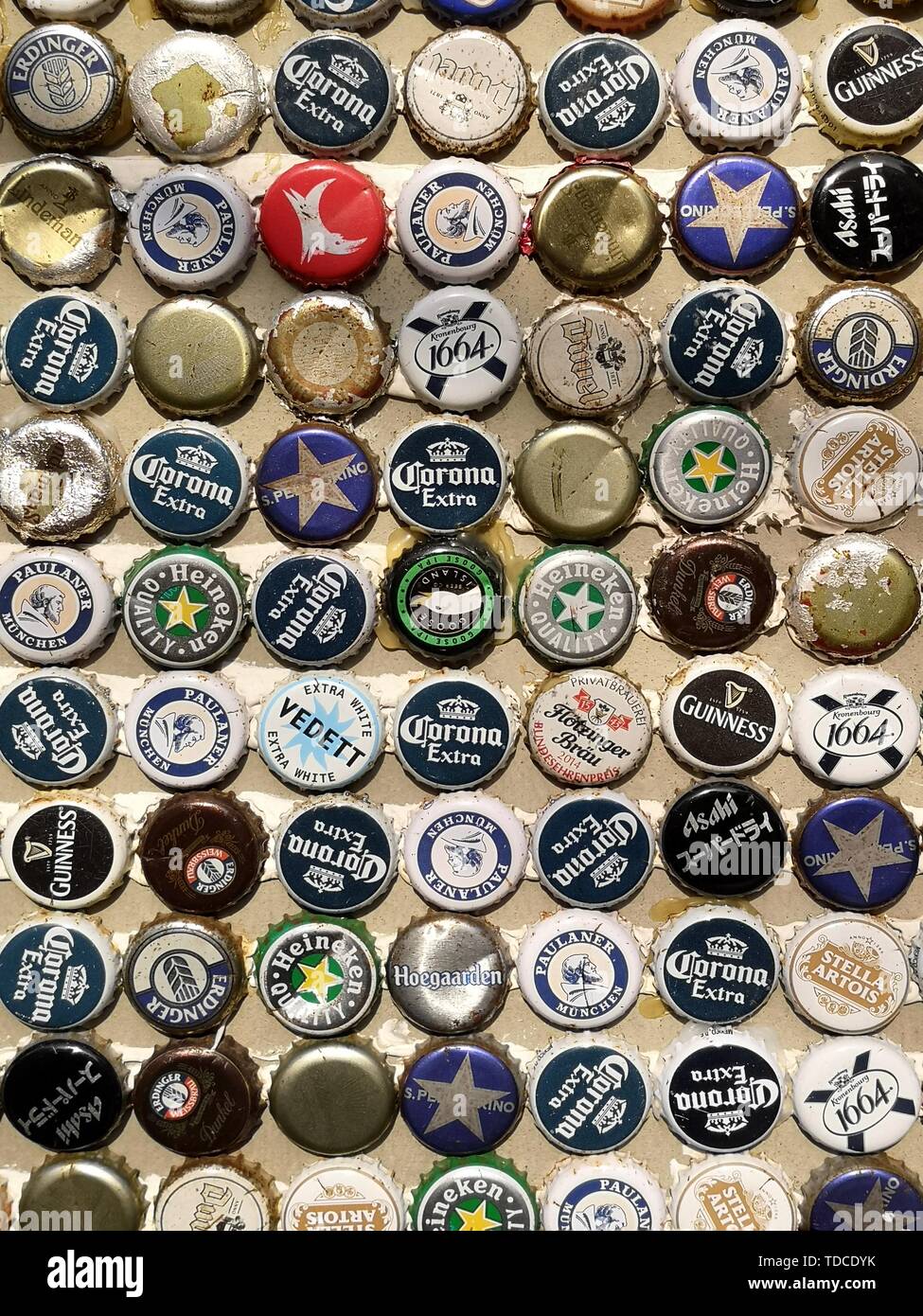 Beer bottle cap background diagram Stock Photo Alamy