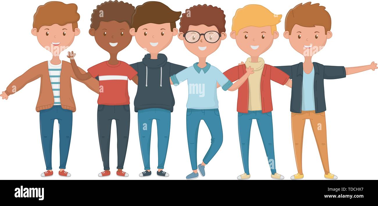 pix Friendship Images Cartoon Boys https www alamy com teenager boys design friends male people young teen and man theme vector illustration image249213167 html