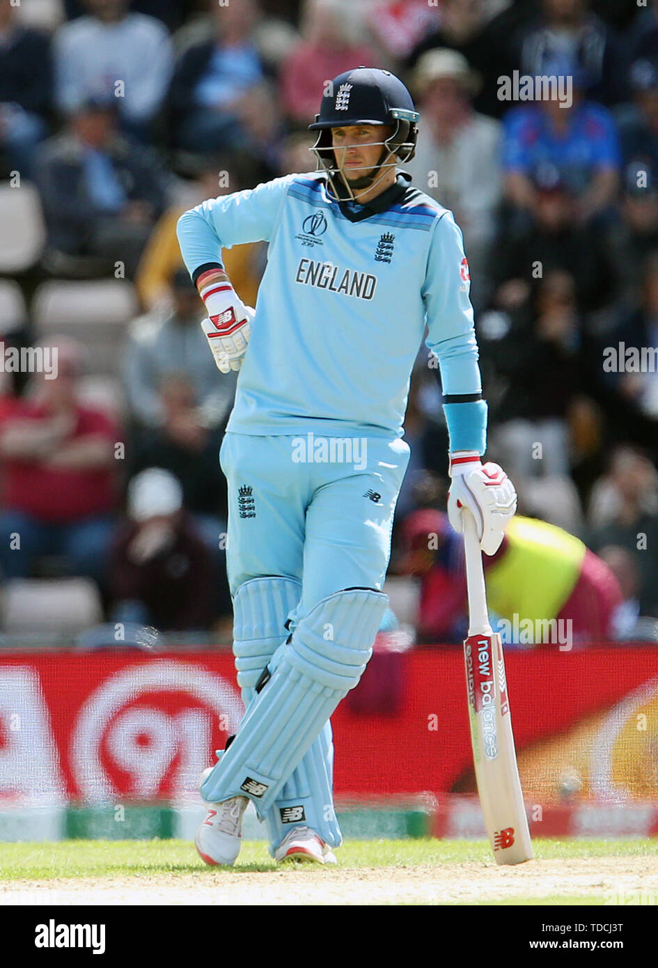 England's Joe Root during the ICC Cricket World Cup group stage match at the Hampshire Bowl, Southampton. Stock Photo