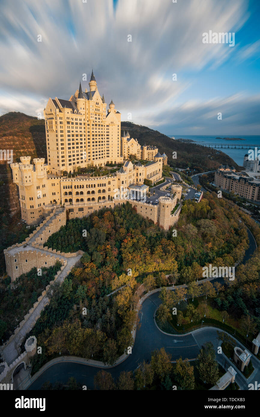 A castle on the side of Dalian Stock Photo