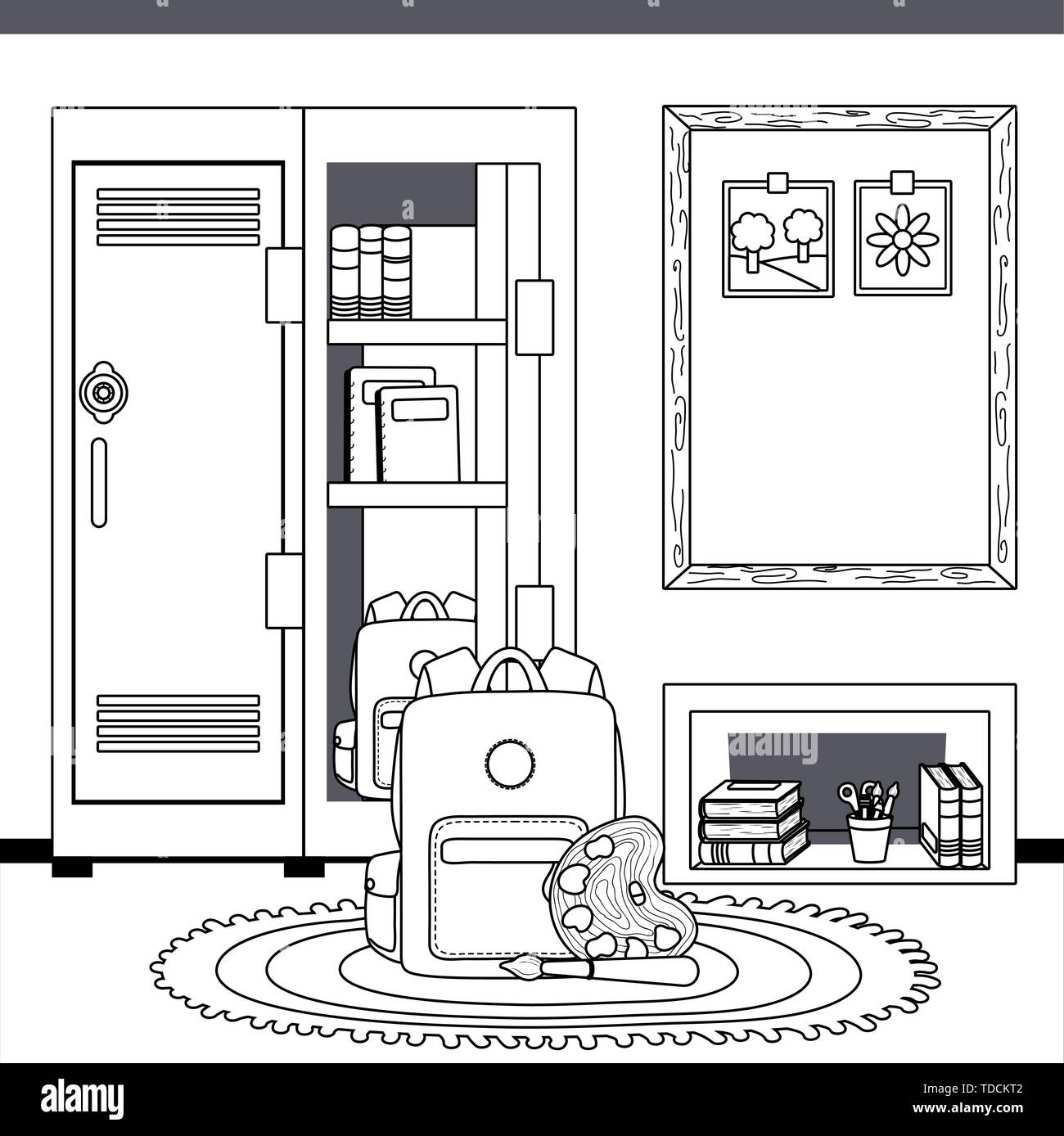 Locker design, School supply object education study lesson and class ...