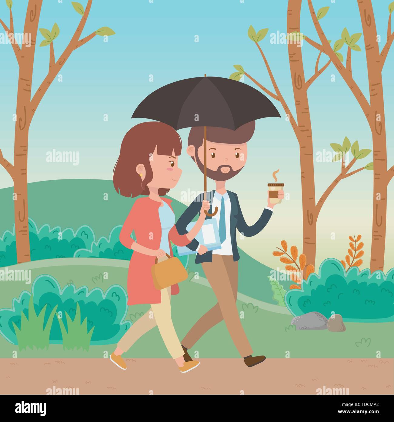 Couple of woman and man cartoon design, Relationship love romance holiday  and together theme Vector illustration Stock Vector Image & Art - Alamy