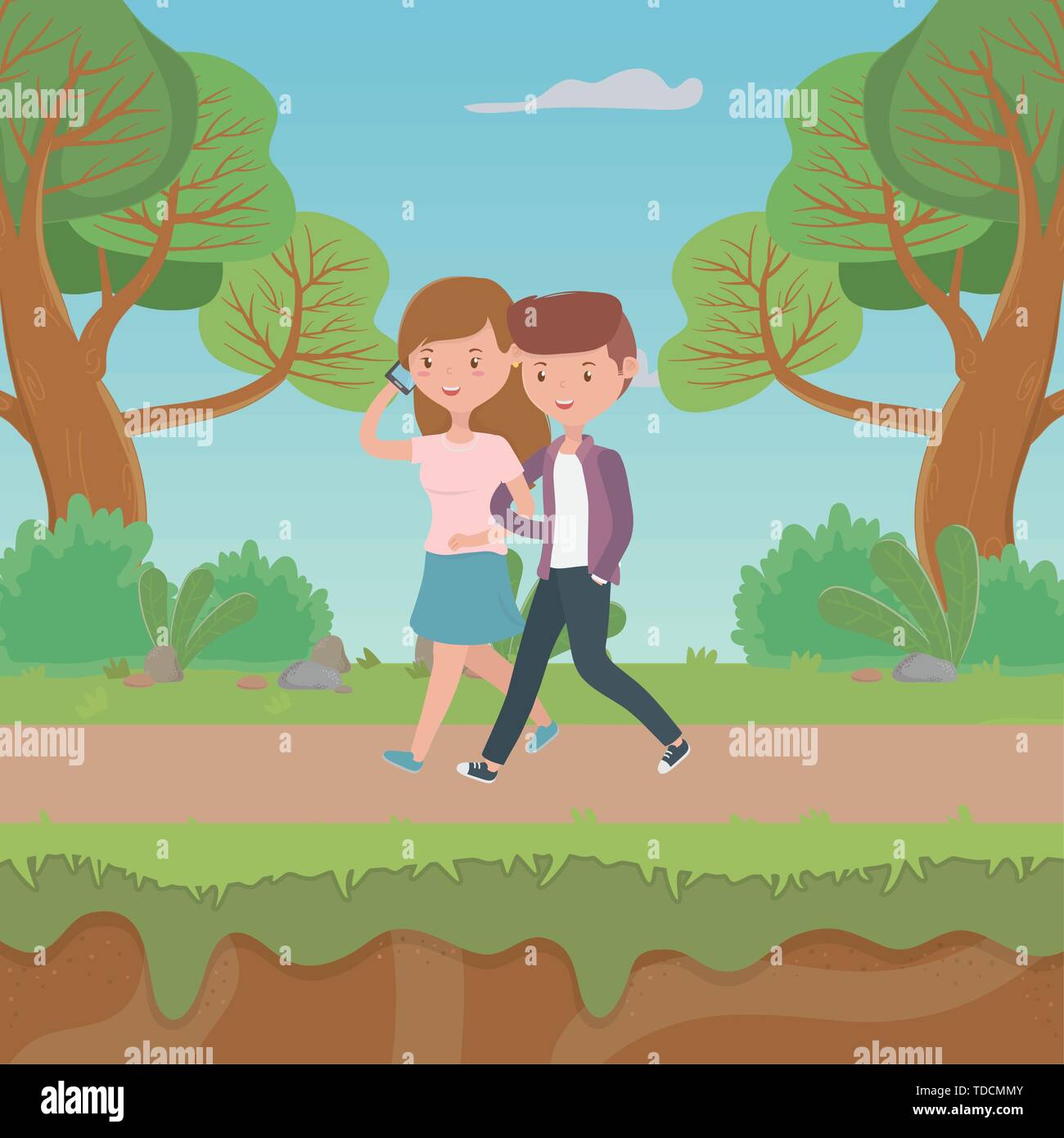 Couple of woman and man cartoon design, Relationship love romance ...