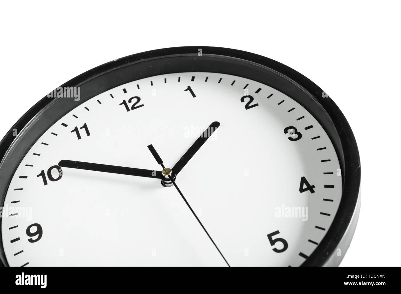 Simple classic black and white round wall clock Stock Photo Alamy