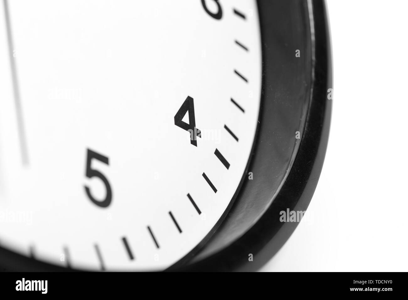 Simple classic black and white round wall clock Stock Photo Alamy