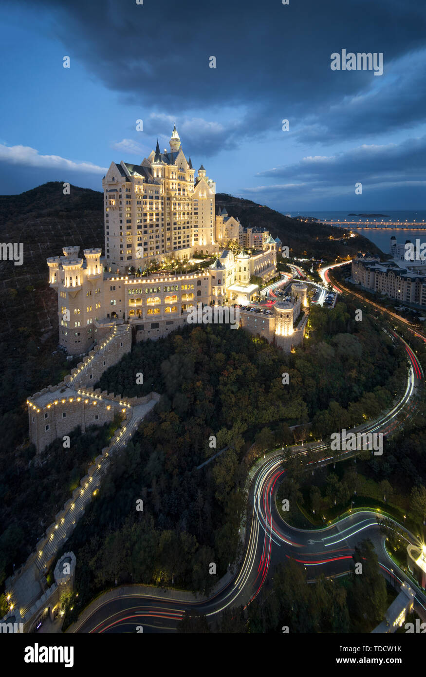 A castle on the side of Dalian Stock Photo