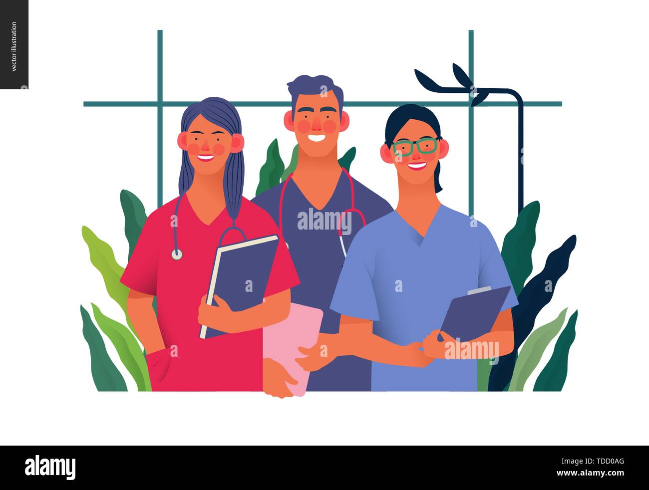 Medical insurance internship jobs modern flat vector concept digital