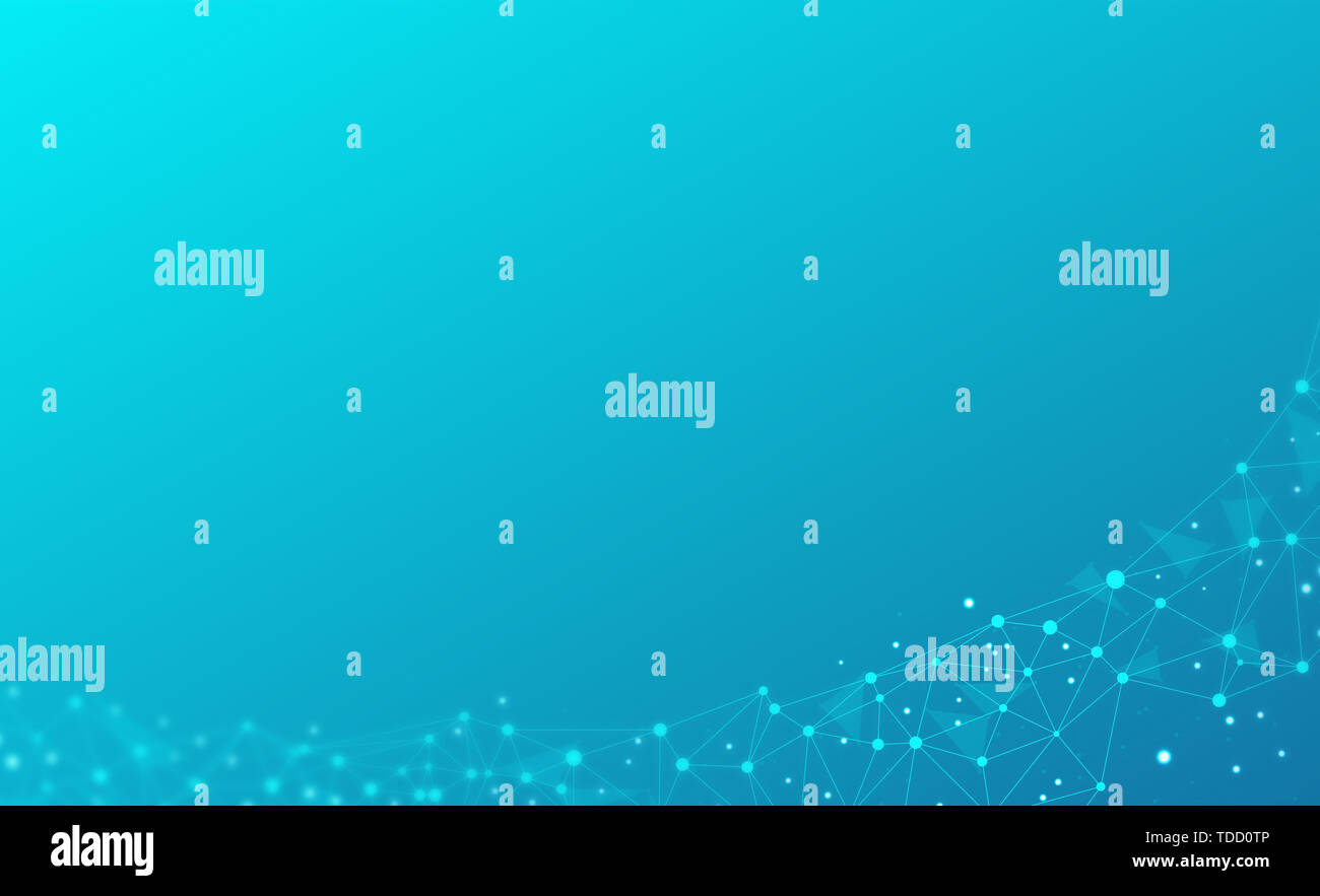 Interconnected dot wire material with a sense of technology. Big data concept background. Stock Photo