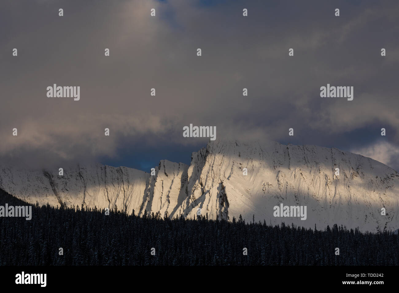 Dramatic light on the Mountains, Peter Lougheed Provincial Park, Kananaskis, Alberta, Canada Stock Photo