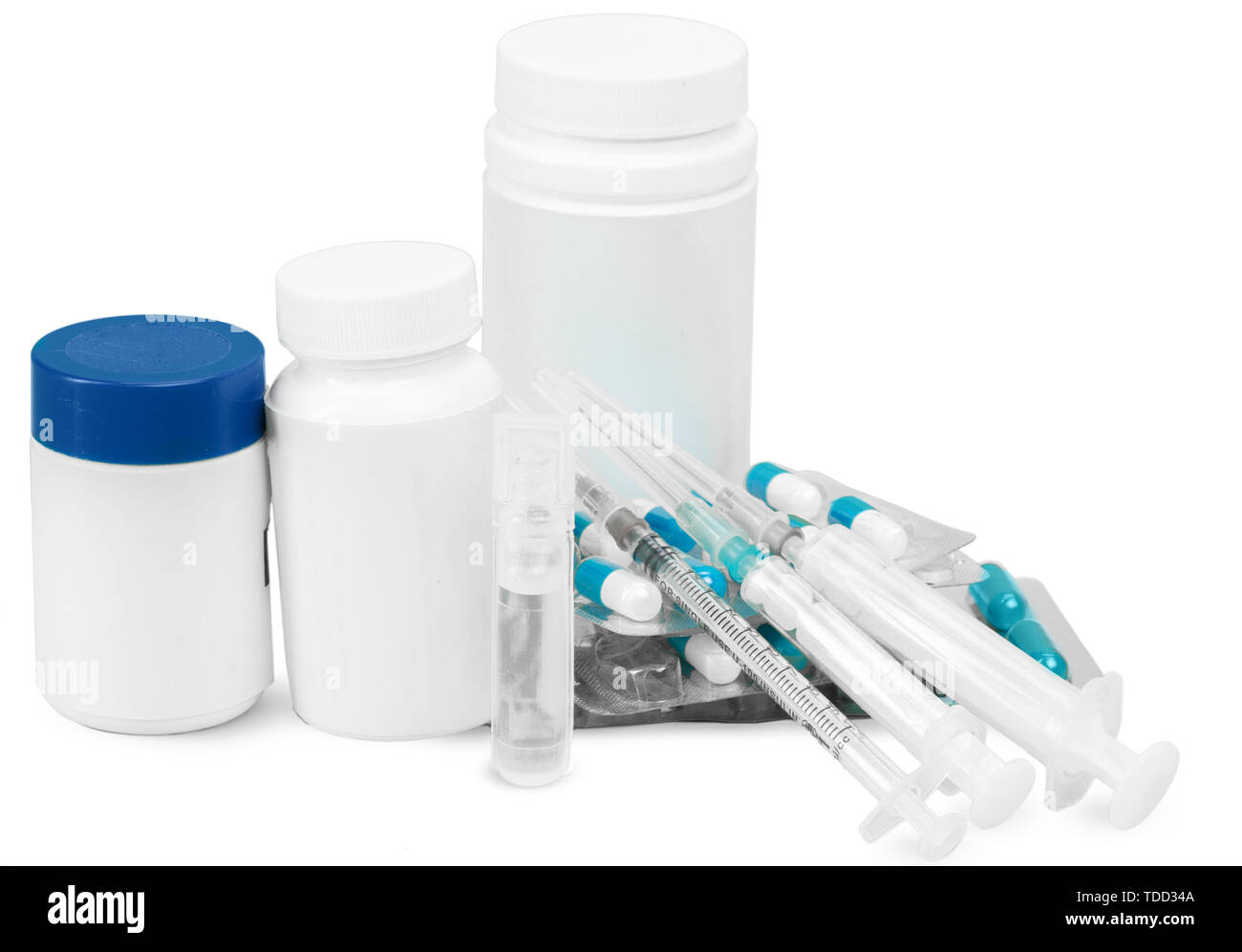 pharmacology tablets vials syringes Stock Photo Alamy