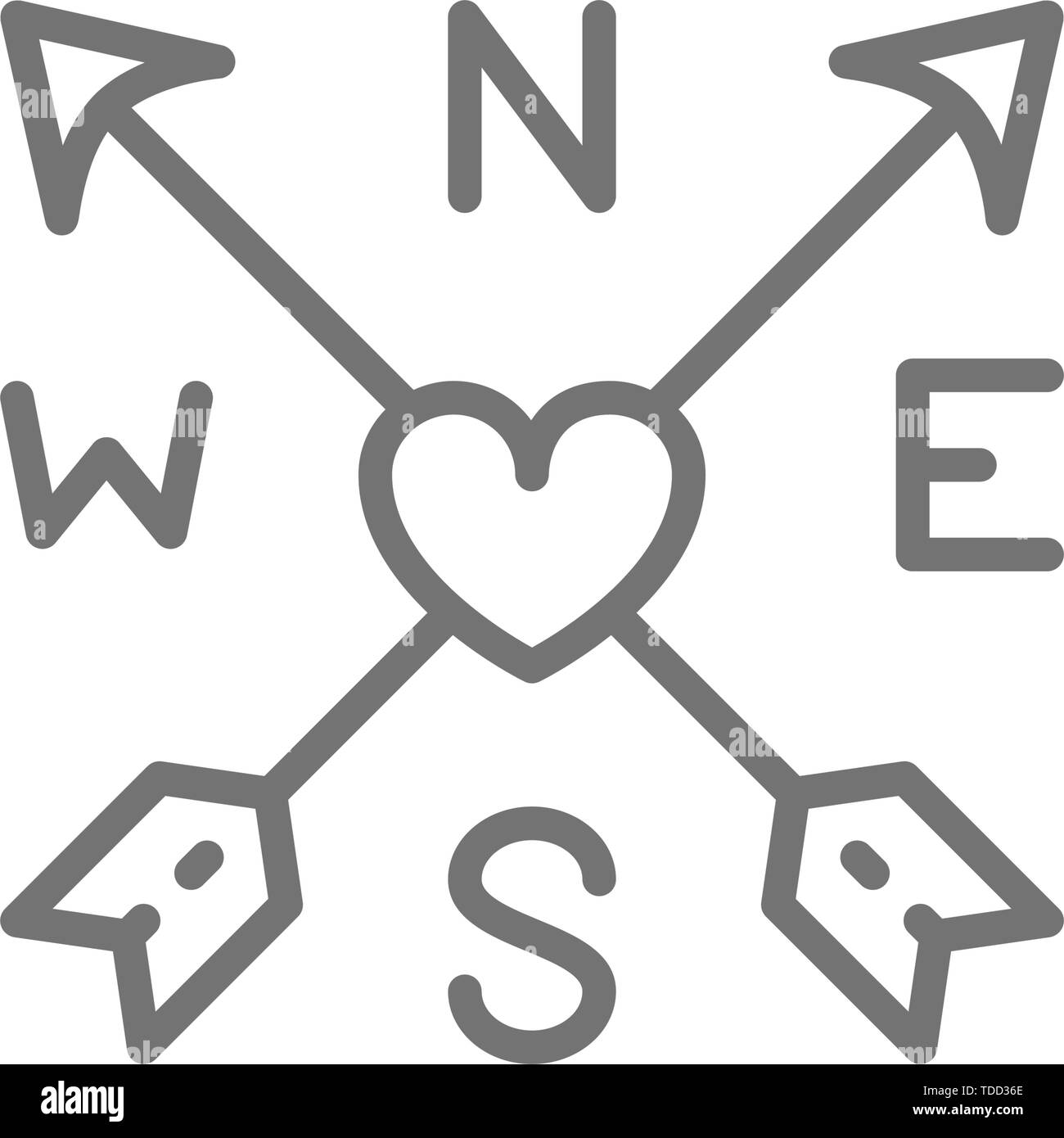 Heart icon modern line Black and White Stock Photos & Images - Alamy