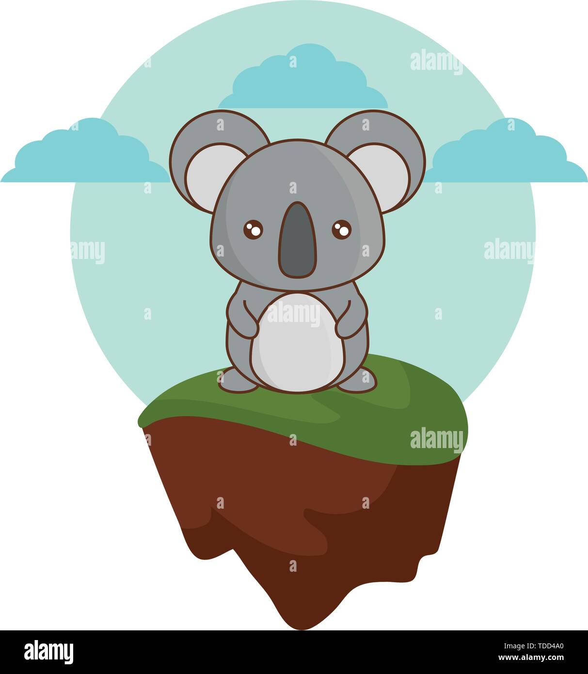 cute koala animal in landscape natural vector illustration design Stock ...