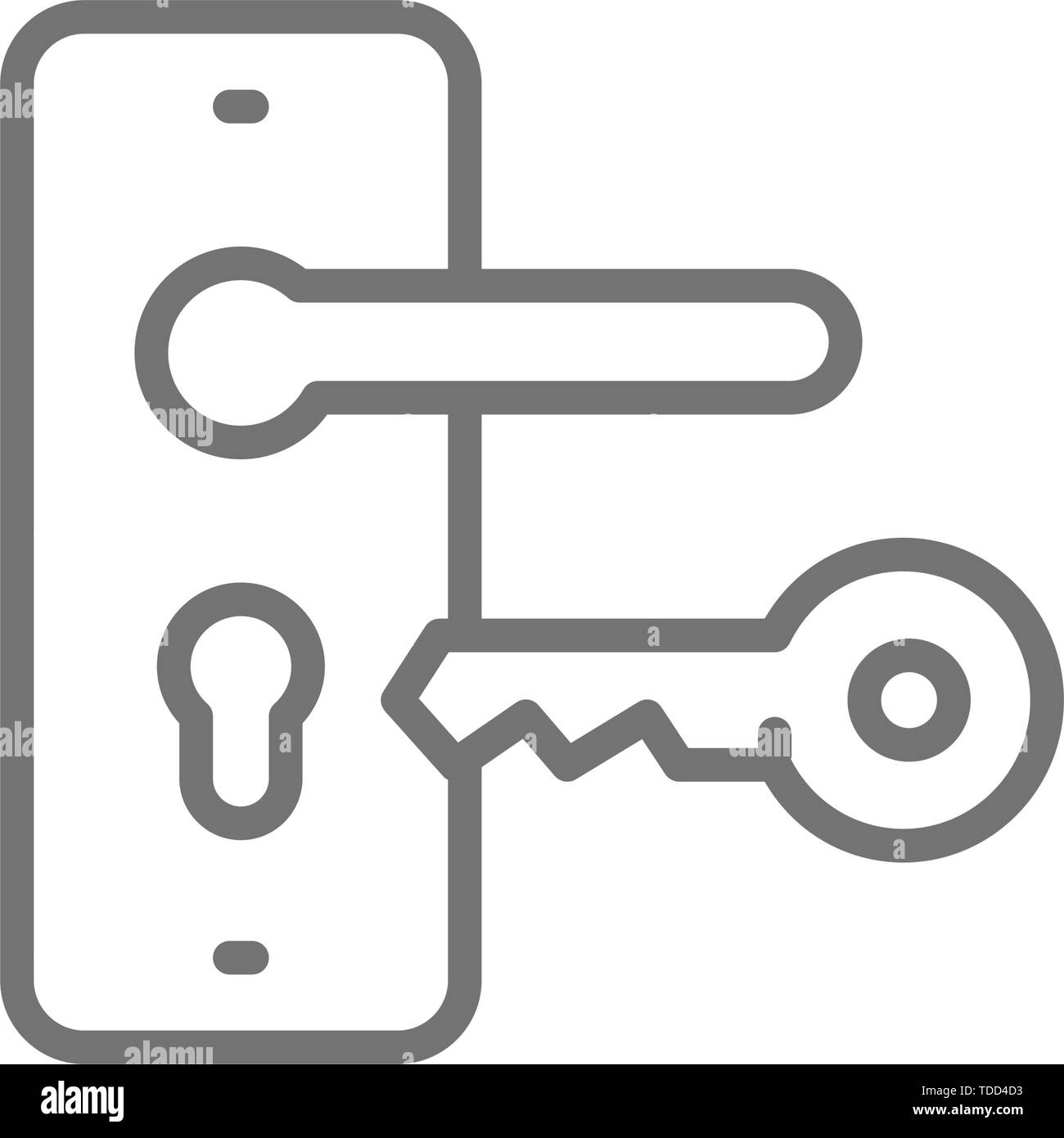 Door handle with key, lock line icon Stock Vector Image & Art Alamy