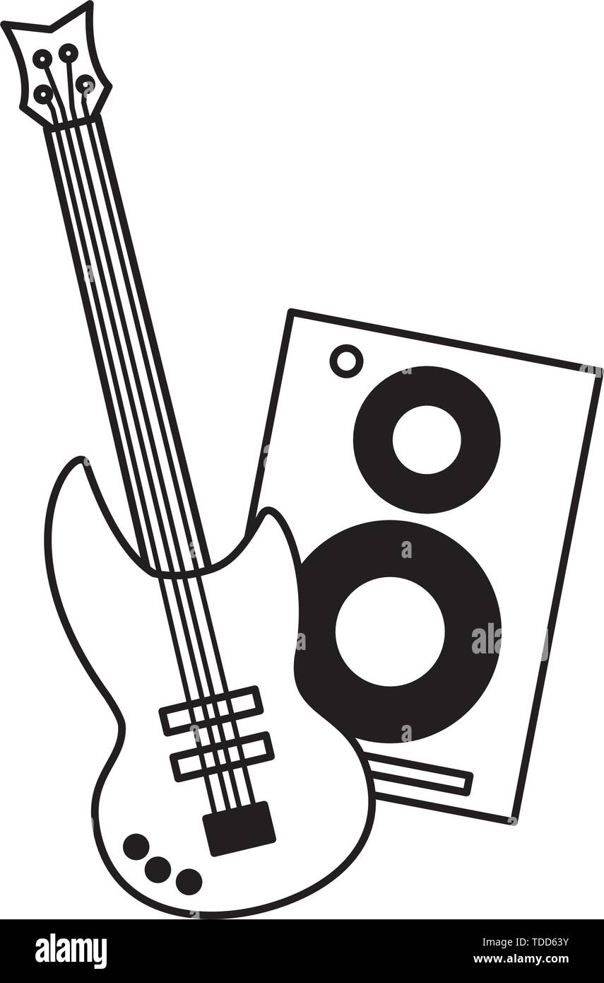 speaker and guitar music background Stock Vector Image & Art Alamy