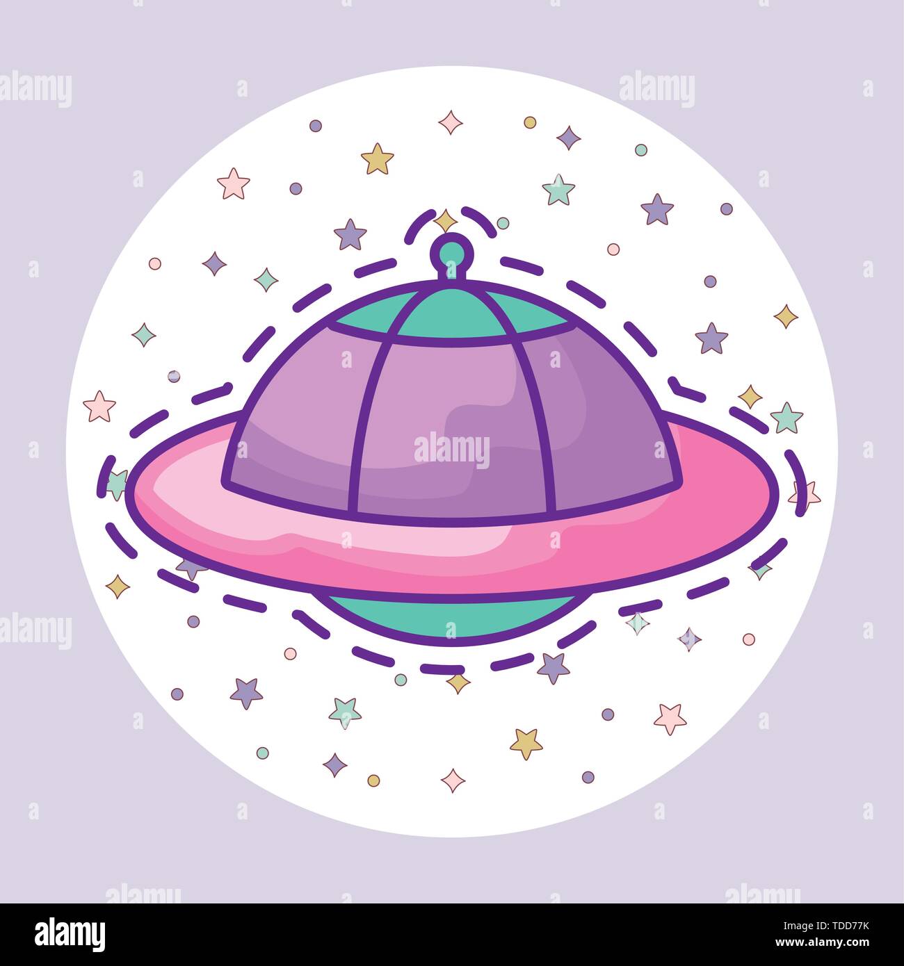 patch of unidentified flying object vector illustration design Stock ...