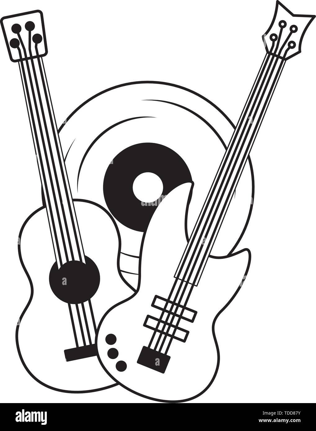 electric and classical guitar vinyl music background Stock Vector Image & Art Alamy