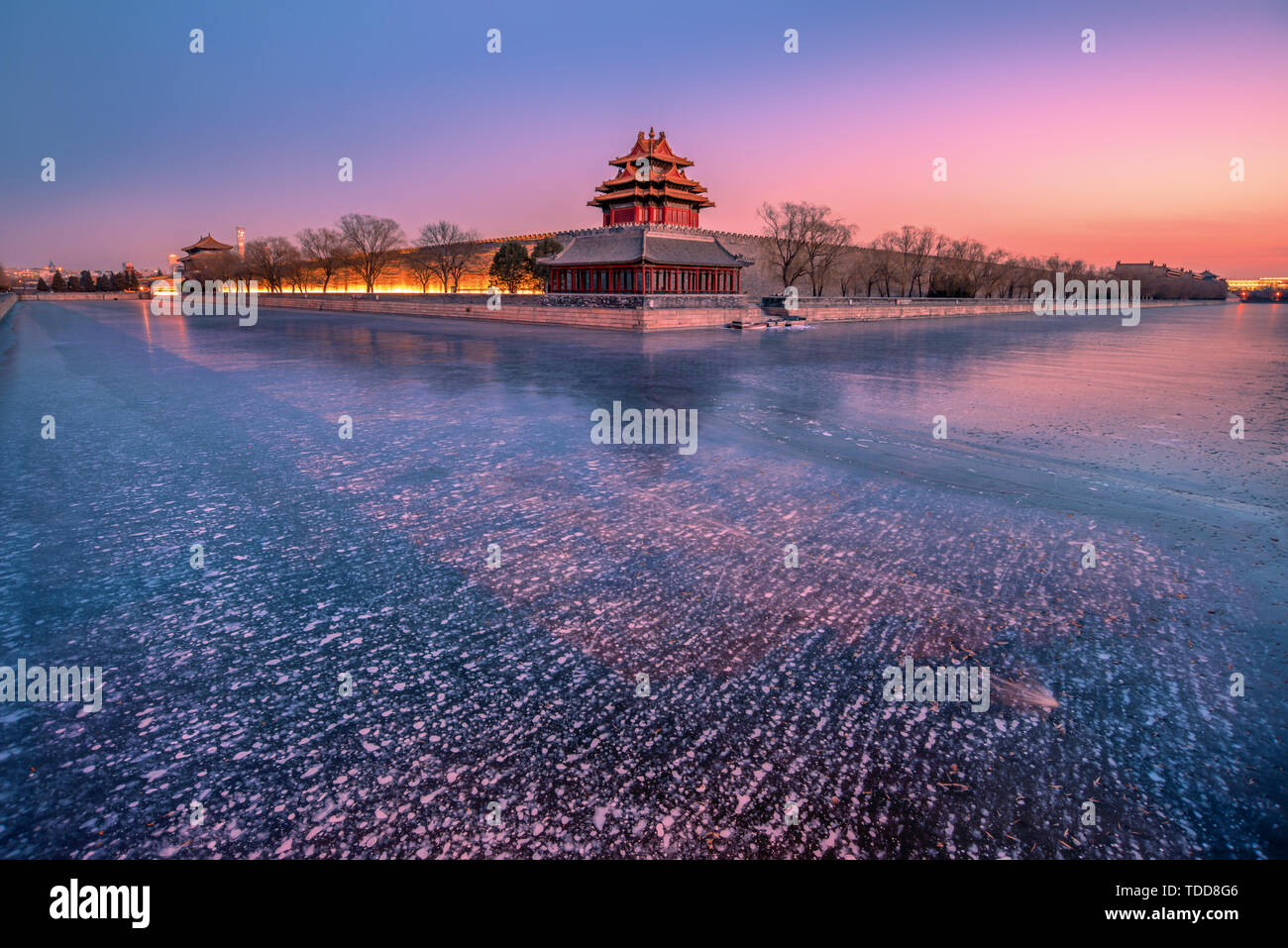 Corner Tower of the Imperial Palace in winter Stock Photo - Alamy