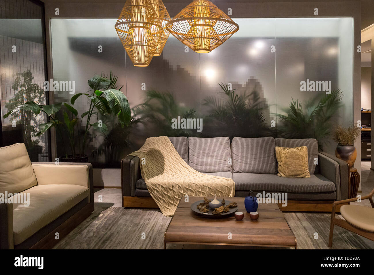 Modern living room sofa design Stock Photo - Alamy