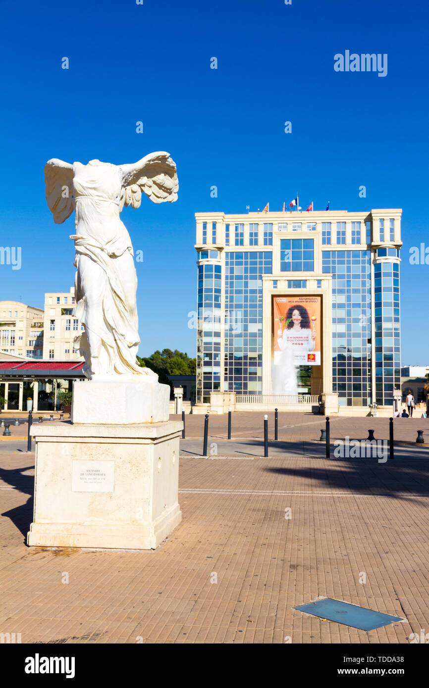 Montpellier, France - September 11, 2018: The Antigone district in a beautiful sunny summer afternoon Stock Photo